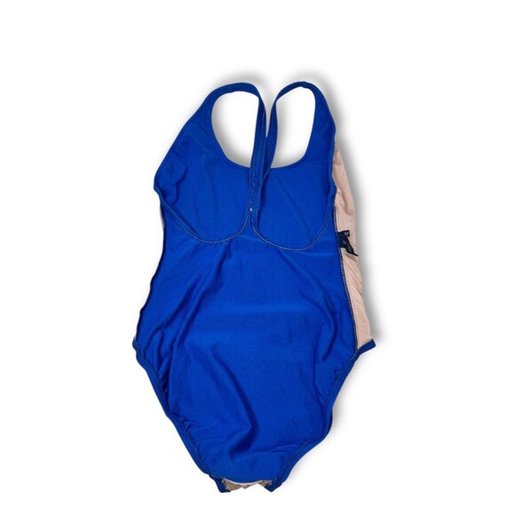 Ralph Lauren Womens Racerback Swimsuit Size 12 Blue Cotton Lycra Vintage 1980s - Picture 3 of 8